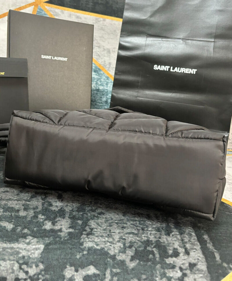 Saint Laurent Puffer Messenger Bag In Econyl Regenerated Nylon Black